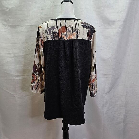 John Mark Floral Knit Pullover Tunic Top Size XL - Picture 8 of 10